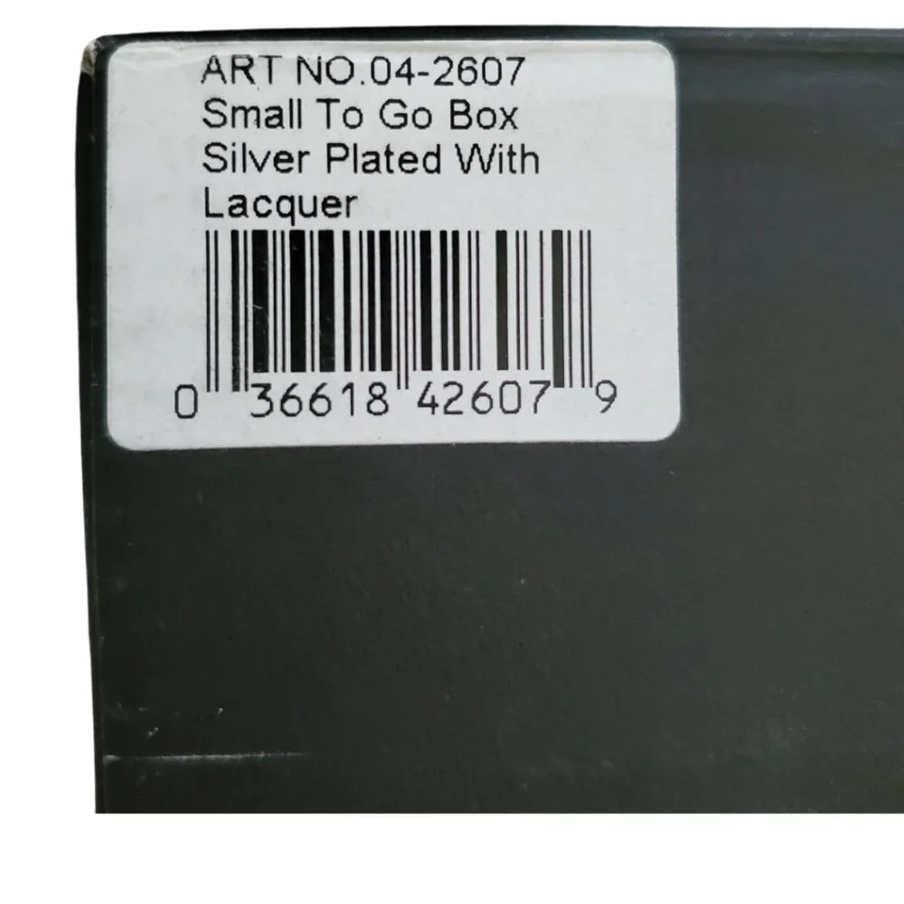 Silver-Plated Lacquer Chinese Takeout Box | Small To Go Box | New In Box (NIB)